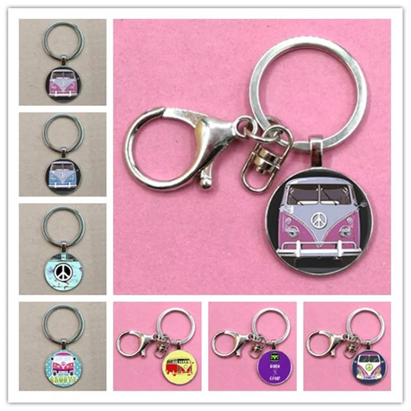 Новинка модный ретро брелок для ключей в стиле хиппи с надписью Мир мужской и