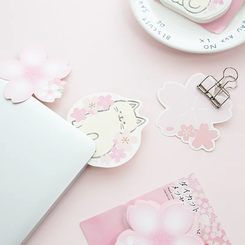 Креативная Милая вишневая серия бумага для заметок котов Kawaii блокнот наклейки