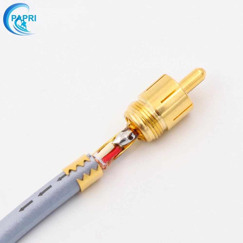 PAPRI MPS X 22 DIY Аудио кабель Позолоченный разъем RCA 5N 99.9997% OFC посеребренный провод