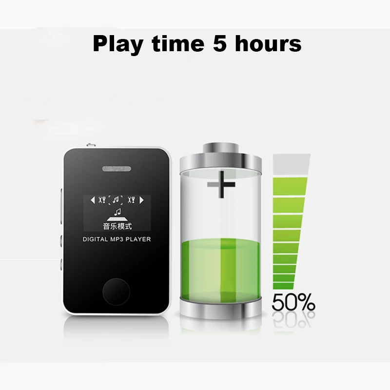 Мини mp3-плеер портативный MP3-плеер с зажимом поддержка 32 ГБ Micro SD TF карты ЖК-экран