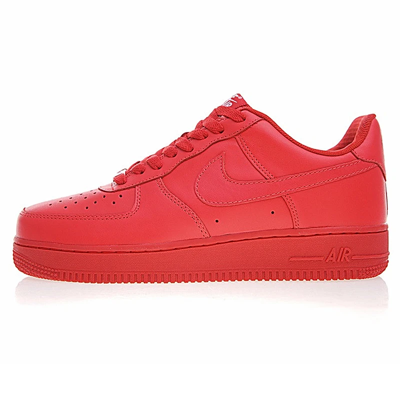 Женская обувь для скейтбординга NIKE AIR FORCE 1 AF1 красная легкая износостойкая