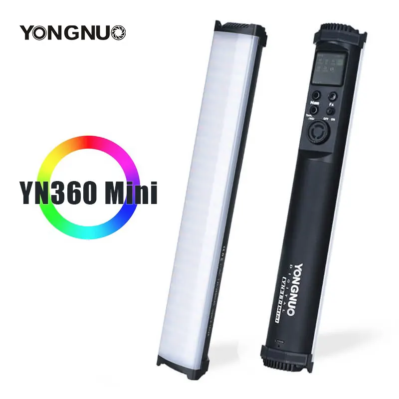 

Yongnuo YN360 MINI Tube Stick Light YN360MINI 2700K-7500K RGB Colorful Bi-color 2600mAh Photography Lighting LED RGB Soft Light