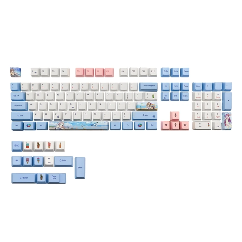 

Набор ключей 118 OEM, колпачки для клавиш под заказ, Набор колпачков для сублимационной печати для переключателей Gateron Kailh Cherry MX