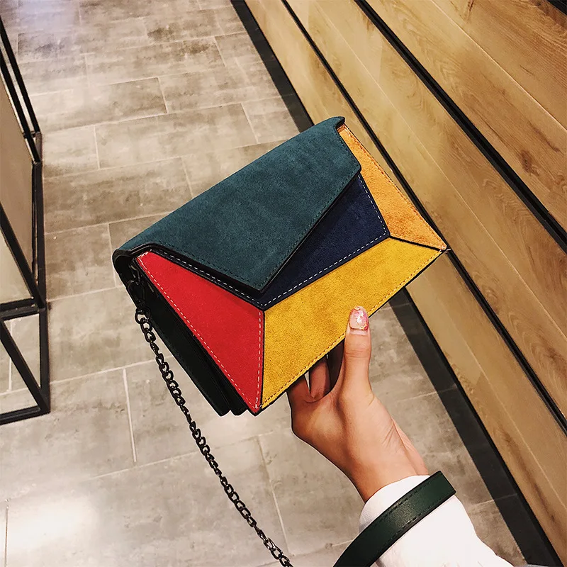 Матовые Лоскутные сумки через плечо в стиле ретро для женщин мессенджеры женская