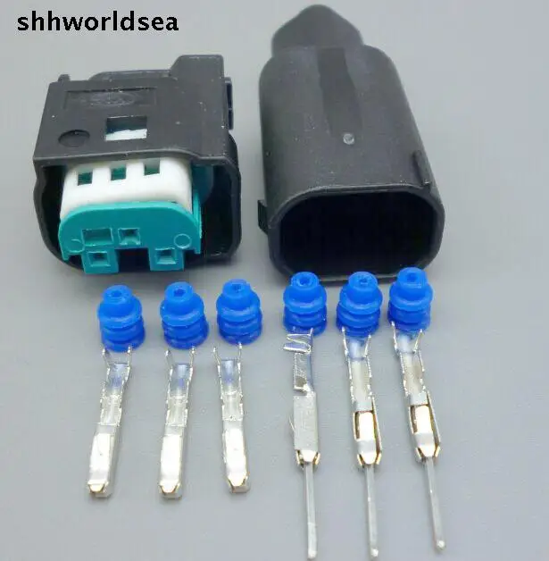 

worldgolden 5/30/100sets 3 Pin/way 0.6mm auto restrictor sensor plug connector, accelerator pedal plug for BMW 1-967642-1