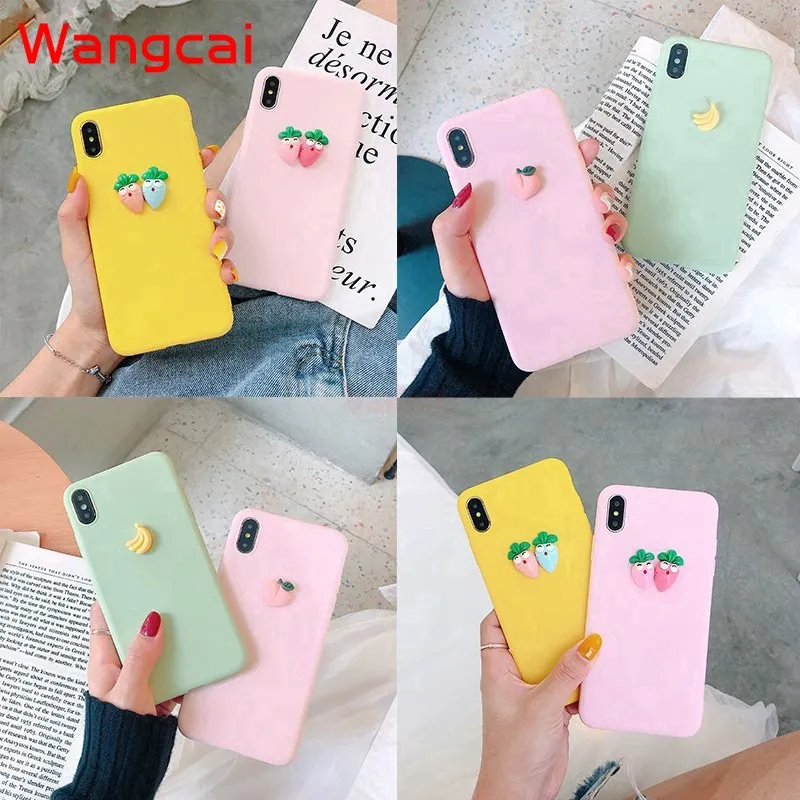 3D милый морковь банановый мягкий чехол для Vivo S1 Pro S5 V17 Y9S Y19 Y5S U3 X30 Z5 Neo Y7S задняя