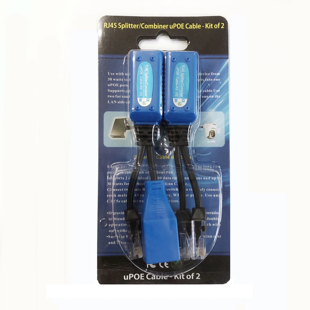 10 пар RJ45 Сплиттер-Сумматор uPOE кабель две POE камеры использовать один адаптер