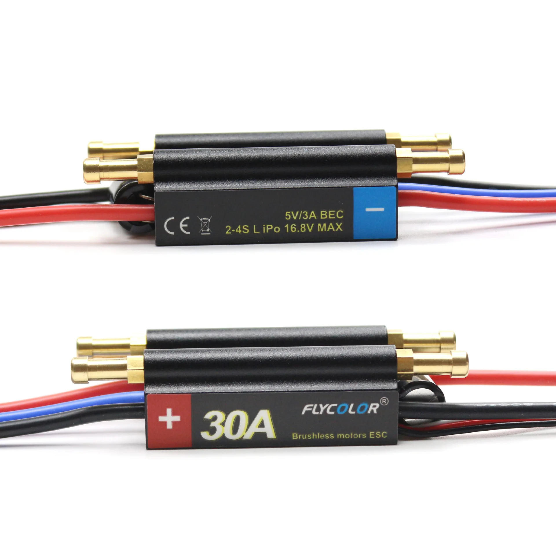 

FlyColor 30A 2-4S Lipo Water cooling ESC with 5V/3A BEC Boat ESC, Programmable Brushless Speed Controller ESC