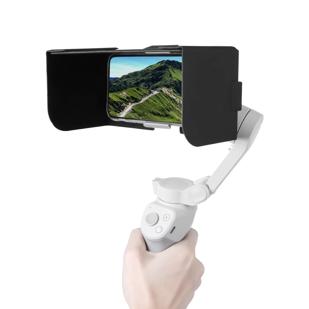 

Sunnylife For DJI Osmo Mobile 4 Phone Hood Foldable Magnetic Leather Hood Sunshade for OM 4