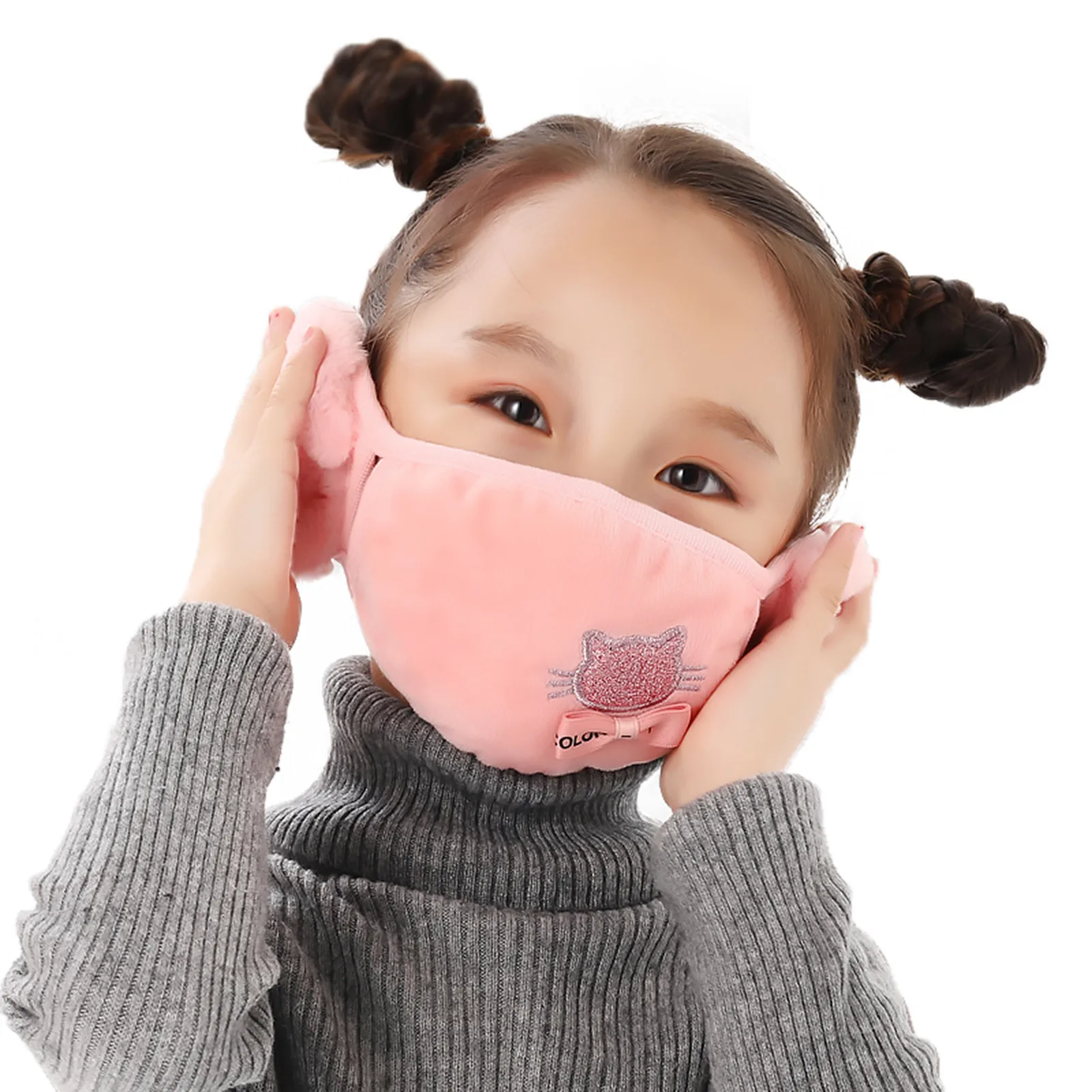 

Children's Dust-proof Wind-cold Cycling Breathable Warmth Mask Outdoor Winter Windproof And Warm Earmuffs Mascherina Lavabile