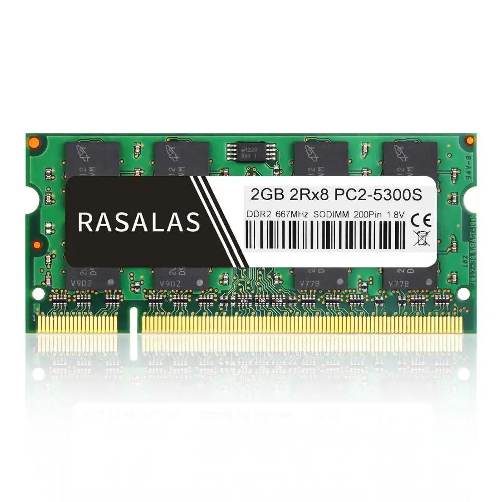 

Rasalas 2GB OпеѬаивная Nамя DDR2 667Mhz 800Mhz PC2-5300S 6400S SO-DIMM 1,8V Notebook RAM 200Pin Laptop Memory Sodimm