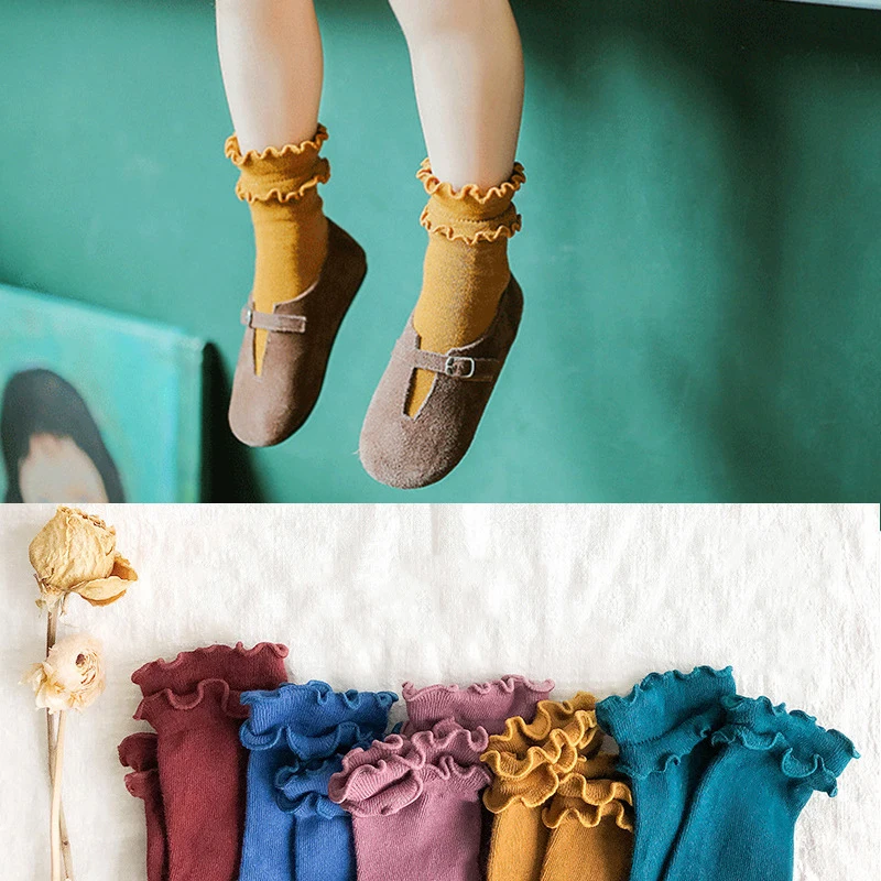 10 пар/лот гольфы милые для девочек теплые винтажные мягкие хлопковые носки ярких