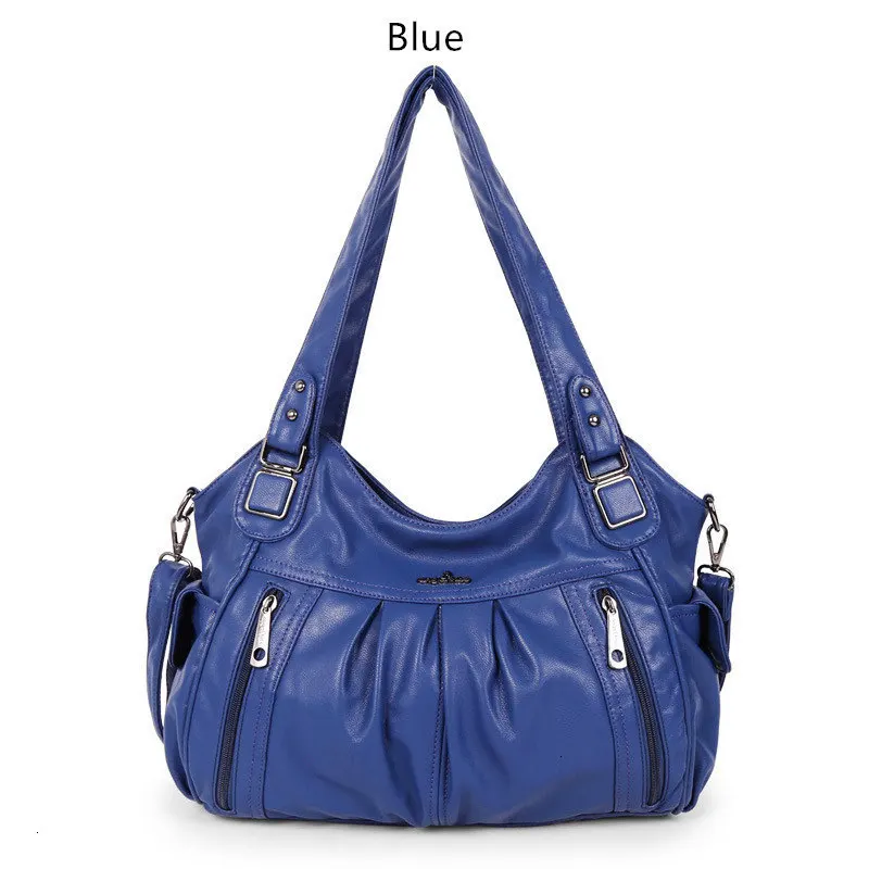Cgmana Designer Famous Brand Washed Soft Leather Luxury Handbags High Quality Women Shoulder Bags