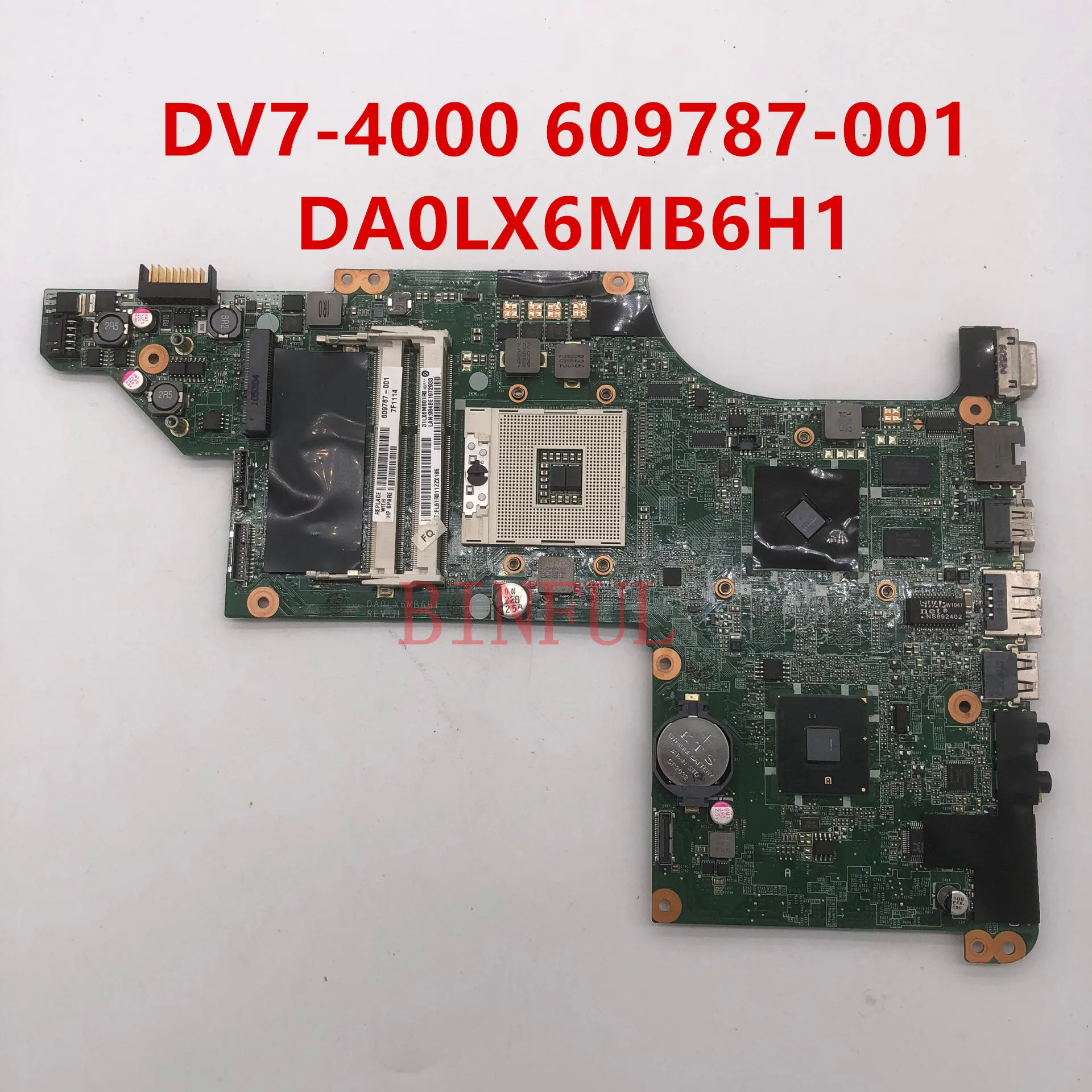 Высокое качество для DV7 DV7T DV7-4000 Материнская плата ноутбука 609787-001 609787-501 609787-601 DA0LX6MB6H1 HM55 DDR3 полностью протестирована