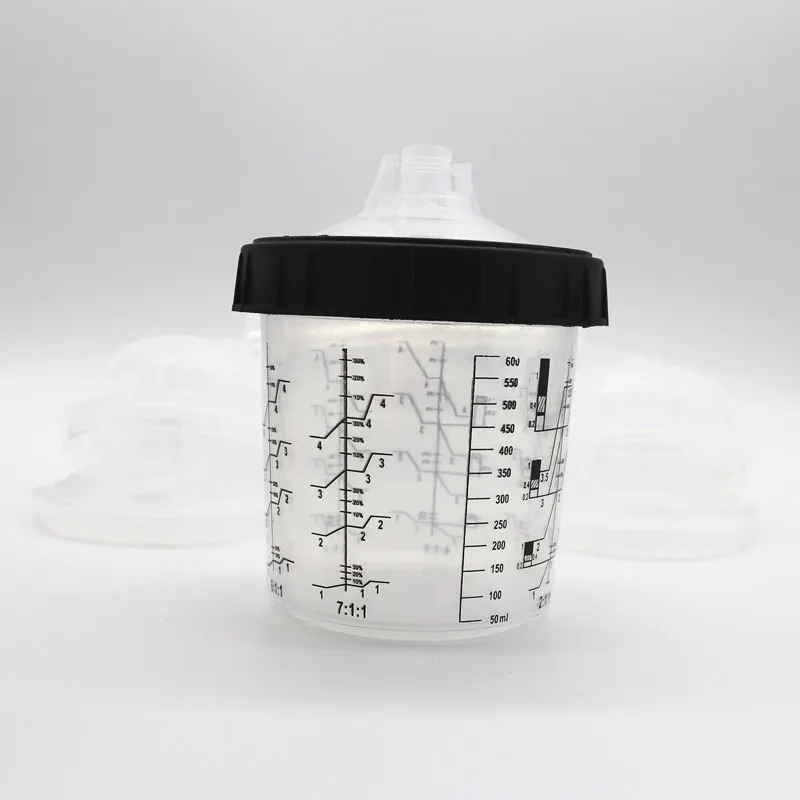 

10pcs Isposable Paint Cup 165cc 400cc 600cc Spray Gun PPS Tank,Type H/O Quick Cup, No cleaning Cups Paint Mixing Cup Adapter Pot