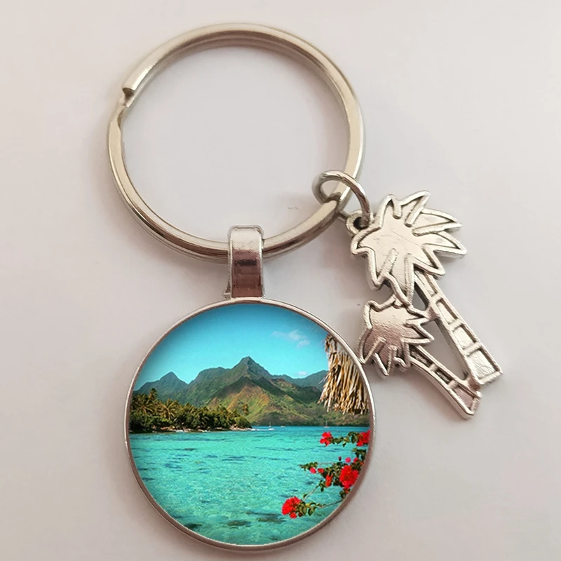 Брелок для ключей с красивым пляжем Мальдивские Острова пейзаж океан брелок пляж