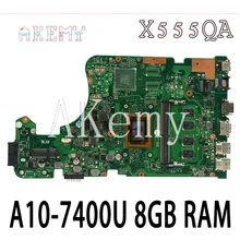Akemy For Asus X555Q A555Q X555QG X555QA x555bp x555b X555BA Laotop Mainboard X555QA Motherboard with A10-7400U 8GB RAM
