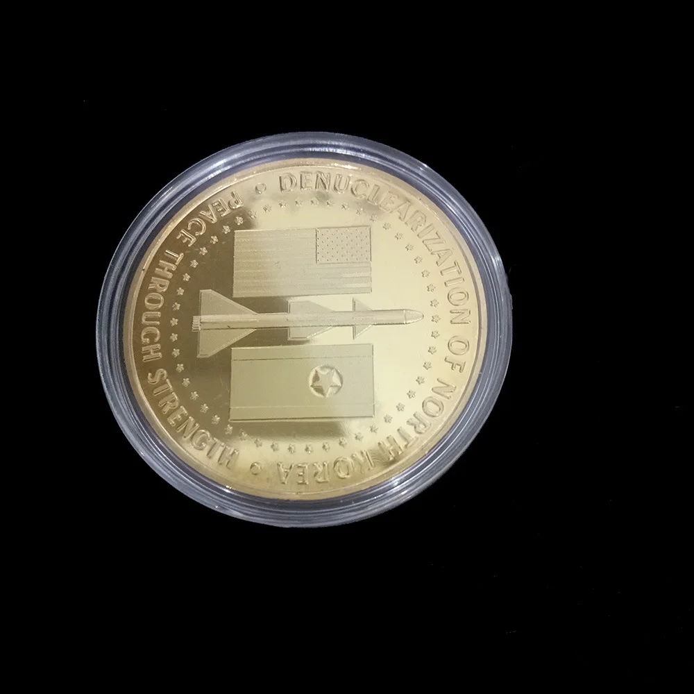 1 шт. Золотая монета мира Американский 45-й президент Дональд с изображением