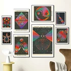 Психоделическая Карта Таро с грибом Бохо винтажная настенная живопись на холсте скандинавские плакаты принты настенные картины для декора гостиной