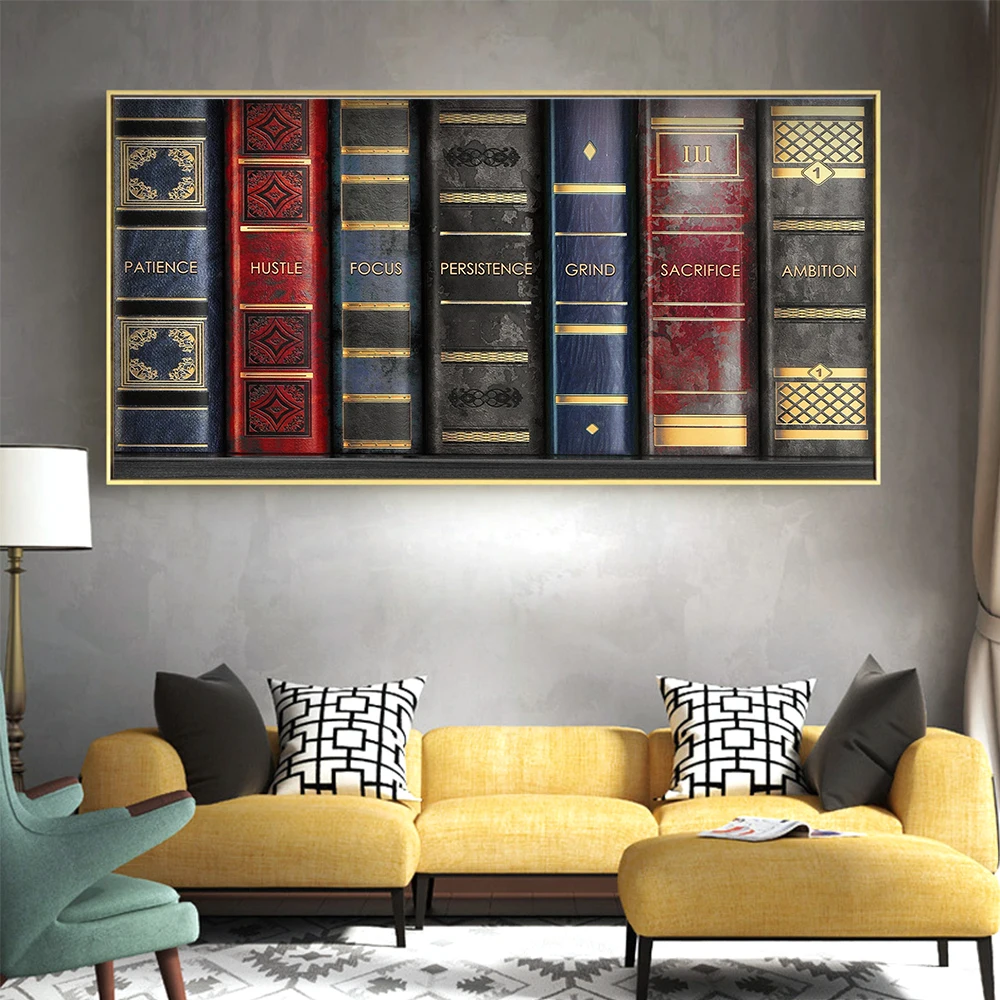 AAHH холст живопись книга самостоятельное достижения успеха старание библиотека