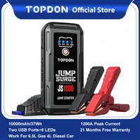 topdon 1200a jump starter car charger battery power bank for 6 5l gas 4 0l diesel 12v fast charger auto battery booster js1200