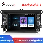 Автомобильный мультимедийный плеер Podofo, Android 8,1, 2 Din, 7 дюймов, GPS, Bluetooth, Авторадио для VWVolkswagenGolfPoloPassatb7b6SEATSkoda