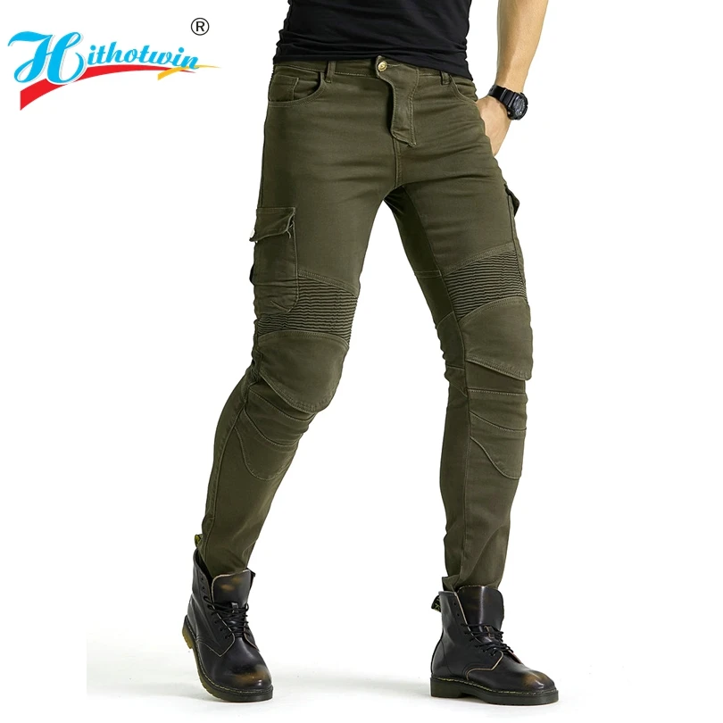 Мужские джинсы для езды на мотоцикле защитные штаны из денима мотокросса лето 2021