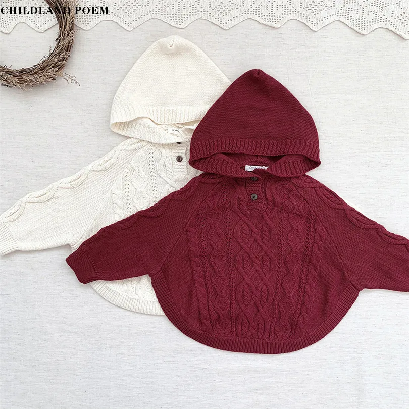 

Baby Sweaters Winter Spring Knit Baby Girls Sweater Pullover Clothes Hooded Kids Pullover Girl Cotton Toddler Sweater Knitwear