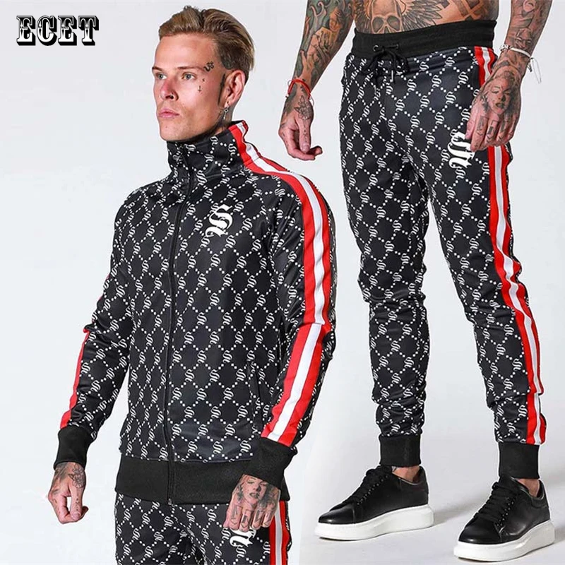 

New fashion men's suit 3D printing casual men's clothing streetwear trend zipper jacket jacket men's trousers sportswear suit