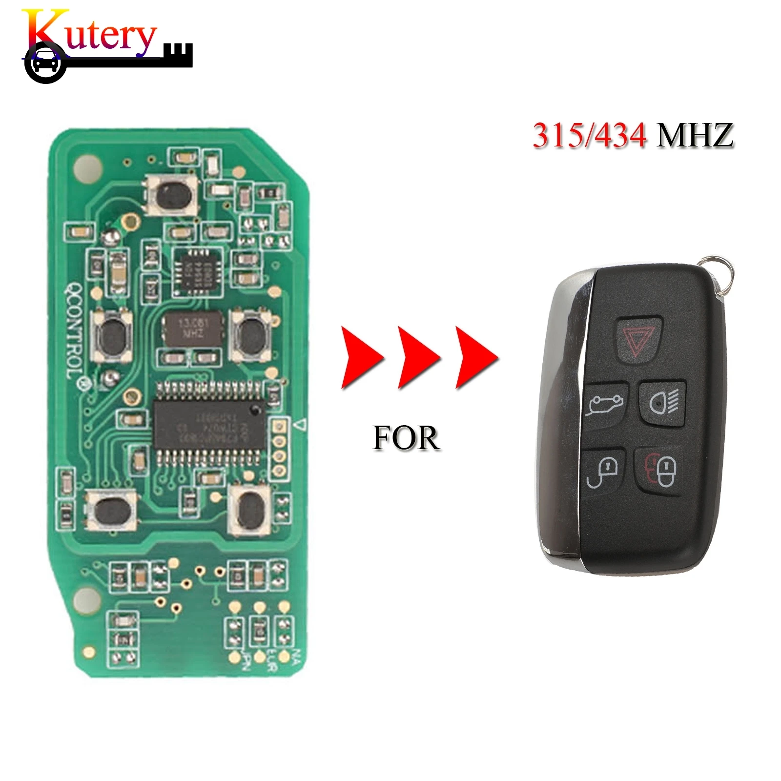 Kutery дистанционный ключ для автомобиля с монтажная плата Land Rover Range LR2 LR4 5 кнопок