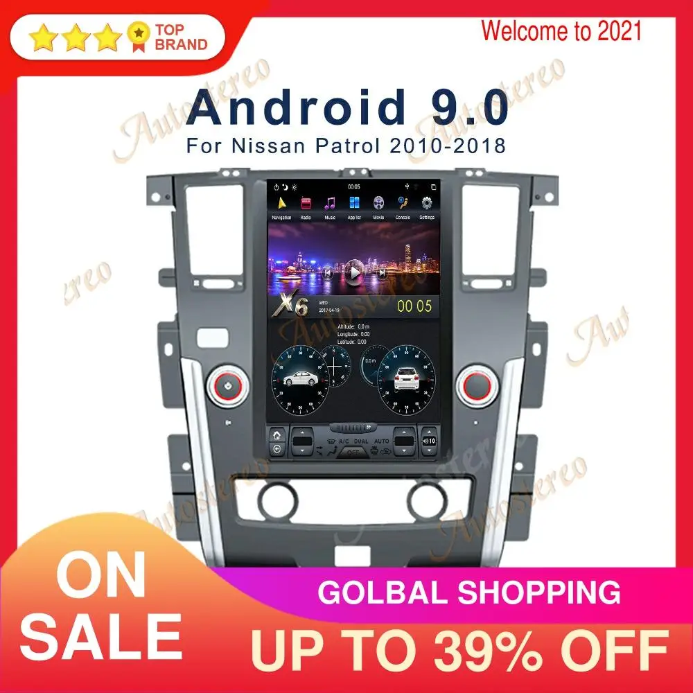 

Автомобильный GPS-навигатор 13,6 Plus в стиле Tesla на Android 9 для NISSAN патруль 2010 +, мультимедийный Головной блок без DVD-плеера, радио, магнитола