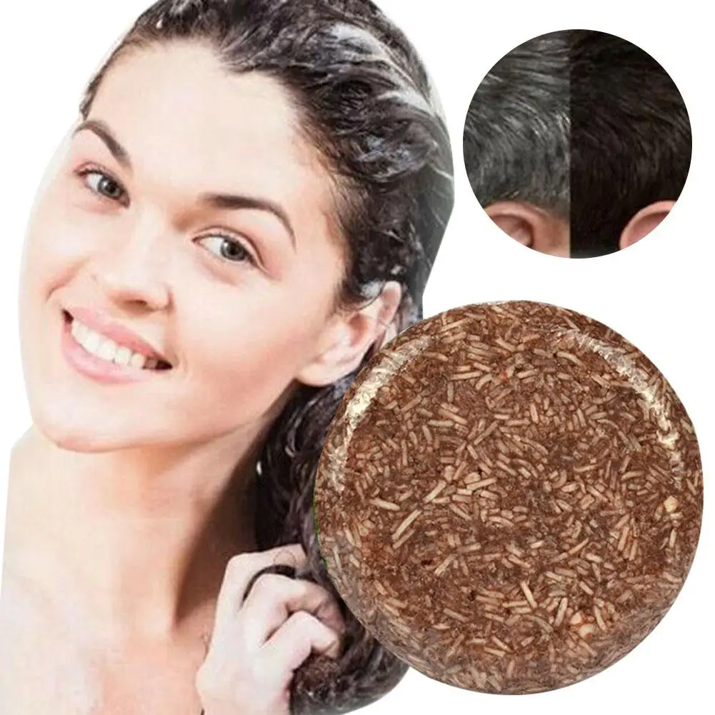 

55g Handmade Shampoo Bar Hair Darkening Washing Repair Nourish Natural Soap It can help make your hair more black and smooth.