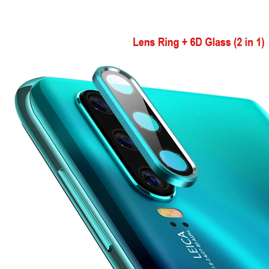 Green 2in1 6D Glass Для huawei P30 Pro защита для экрана камеры+ задняя защита объектива Кольцо чехол для huawei P20 Pro задняя 2 в 1 6D закаленное стекло - Цвет: Green 2in1 6D Glass