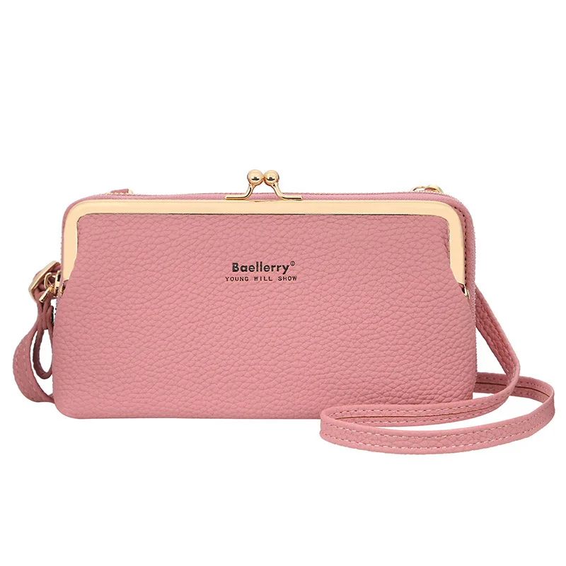 

2020 new fashion messenger bag female bag Pu leather shoulder bag large capacity zipper horizontal section ladies mobile wallet
