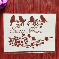 a4 29 21cm sweet home bird diy stencils wall painting scrapbook coloring embossing album decorative paper card template