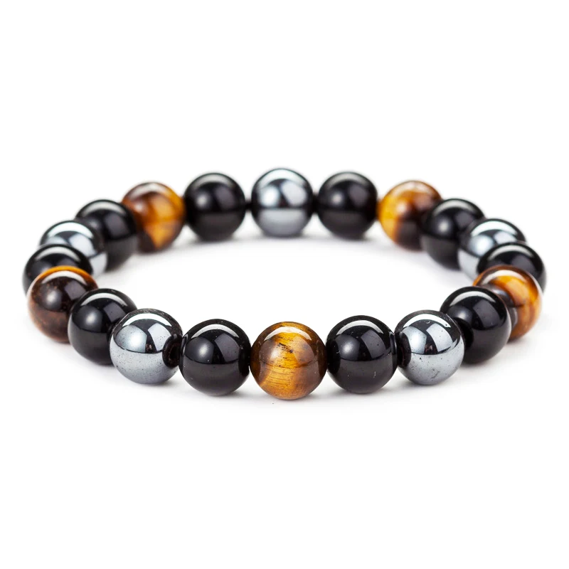 

Natural Obsidian Hematite Tiger Eye Beads Bracelets Men Fashion Magnetic Healing Bracelets for Women Jewelry Gift Pulsera Hombre