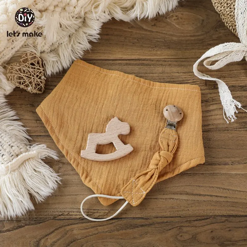 Детский нагрудник из мягкого хлопка Let's Make 1 комплект | Детская одежда и обувь