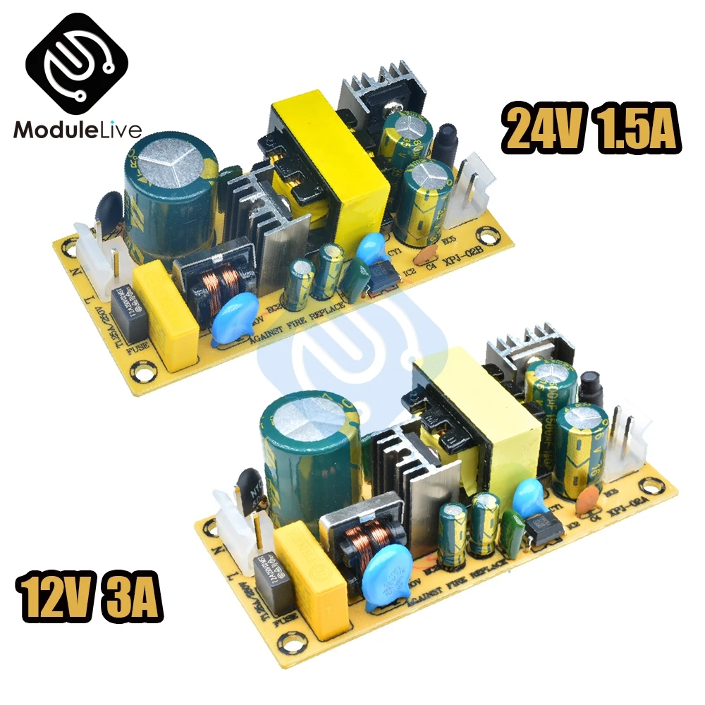 AC DC 12V 3A 24V 1.5A 36W коммутационный модуль источника питания с неизолированным