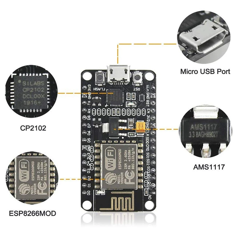 3 шт. ESP8266 NodeMCU CP2102 ESP 12E Wi Fi Интернет Плата развития беспроводной модуль совместим с