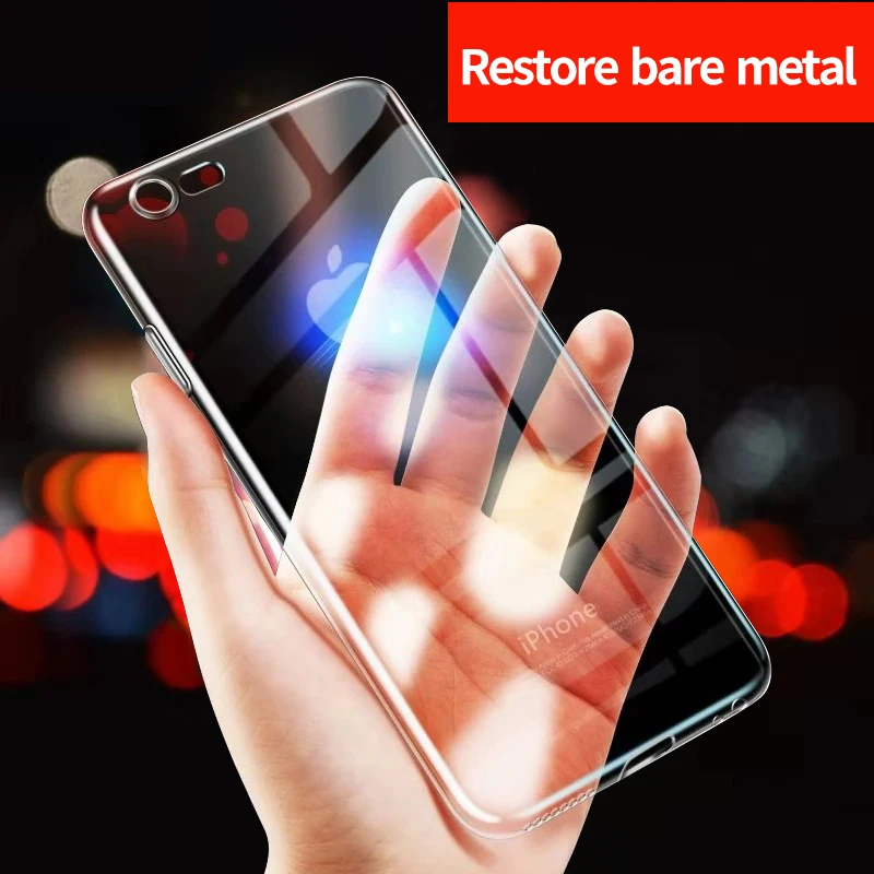 

Soft TPU Silicone Thin Transparent Phone Case For iPhone 7 8 Plus Ultra Thin Transparent The Case For iphone X Back Cover Case