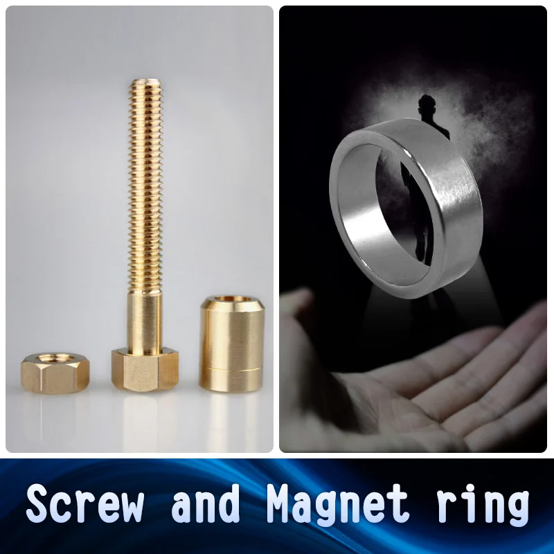 Screw Magnetic rings Новое поступление, трюки для выступлений, вращающийся ум, винты, гайка, реквизит, магический болт, магический реквизит, игрушки-приколы, фокусы - Цвет: Screw Magnetic rings