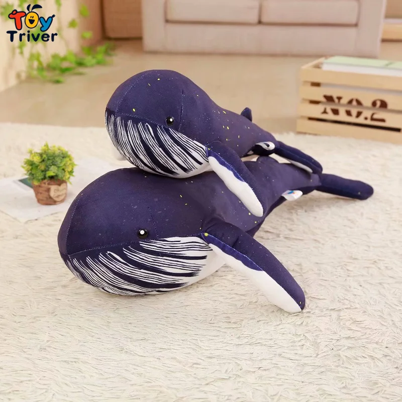Синий кит плюшевые игрушки тройник чучела океанские животные кукла подушка