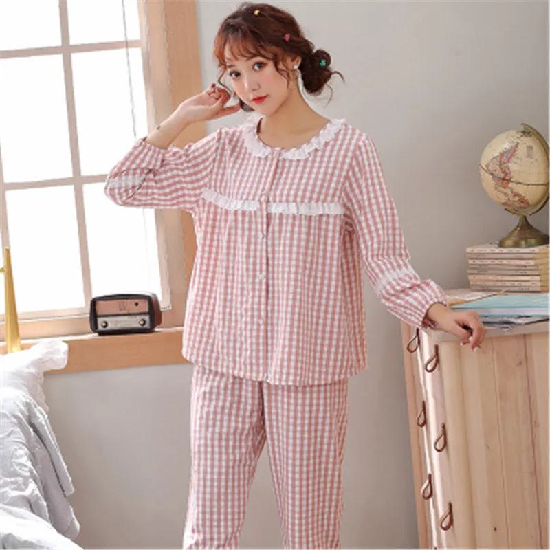 Женский клетчатый пижамный комплект Daeyard сексуальные кружевные рубашки с