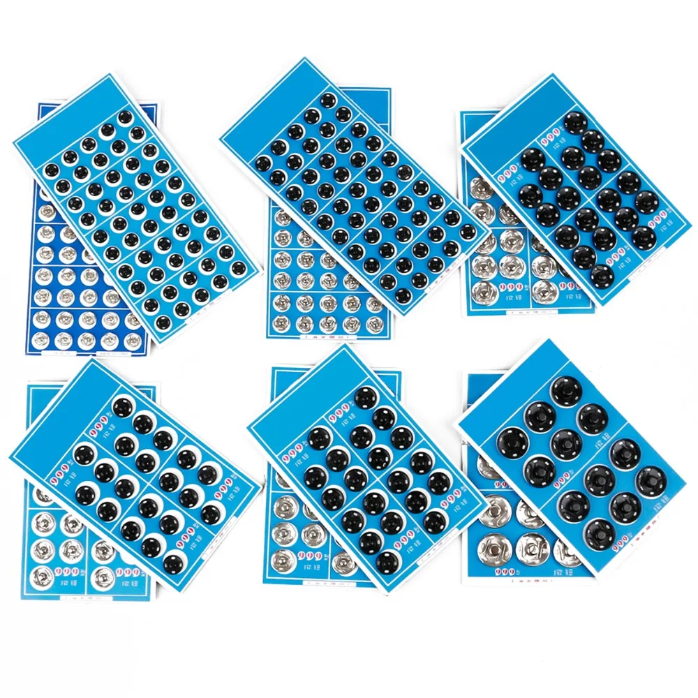 Кнопки кнопки Черный Серебряный металлический крепеж пресс кнопка 8/12/16/18/20 мм