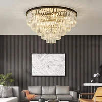 gold black designer crystal round lamparas de techo led ceiling lights ceiling light ceiling lamp for foyer bedroom