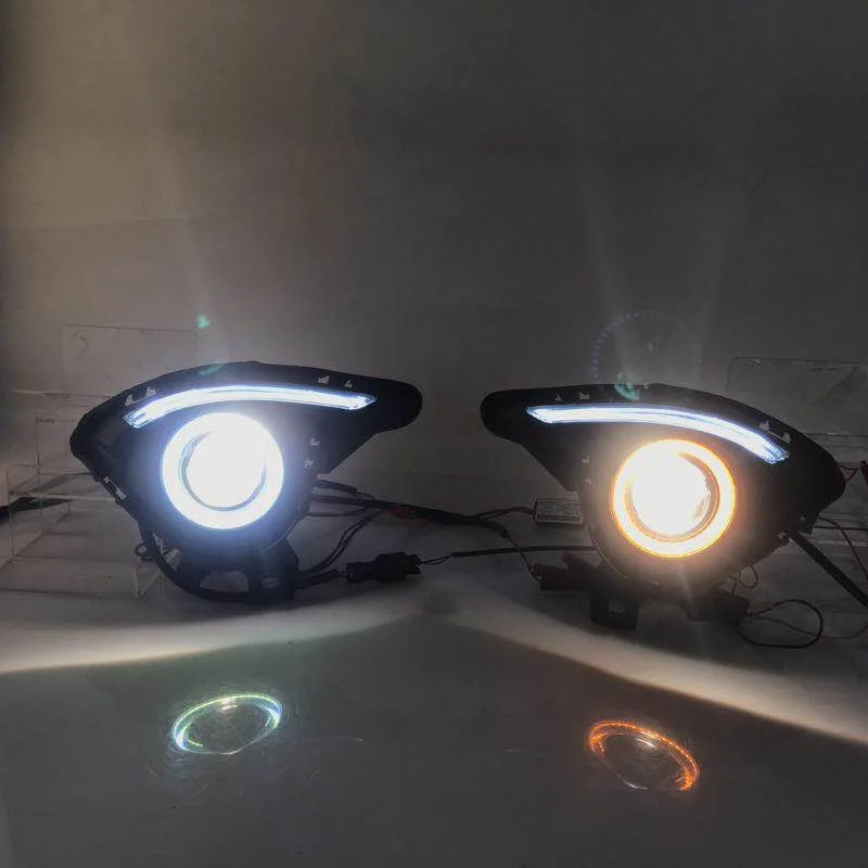 Eosuns Cob ангельские глазки + светодиодная дневная подсветка Drl противотуманная фара