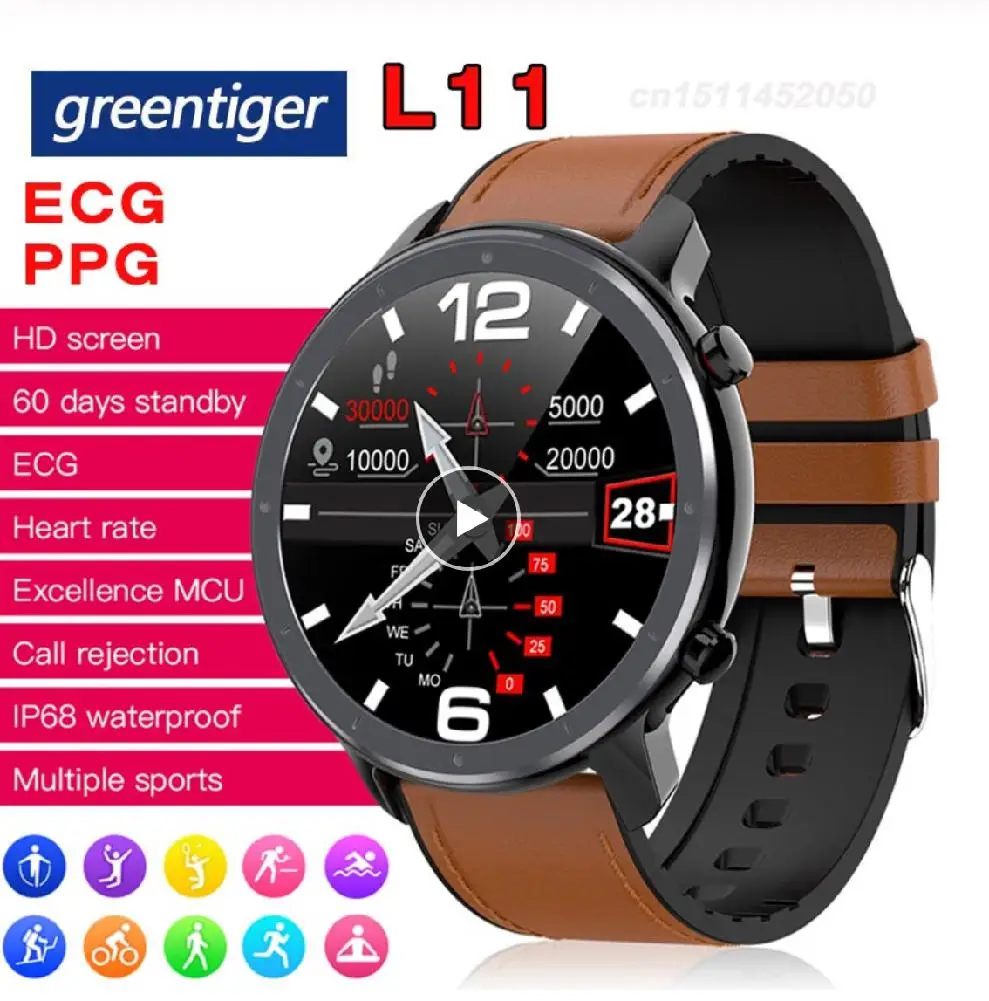 

AMYGOJJ L11 Smart Bracelet Round Dial Touch Screen Sports Step Count Heart Rate Health Monitoring Watch IP68 Waterproof