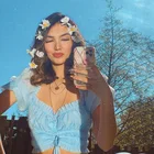 Женская летняя блузка на завязках, с V-образным вырезом и короткими рукавами-фонариками