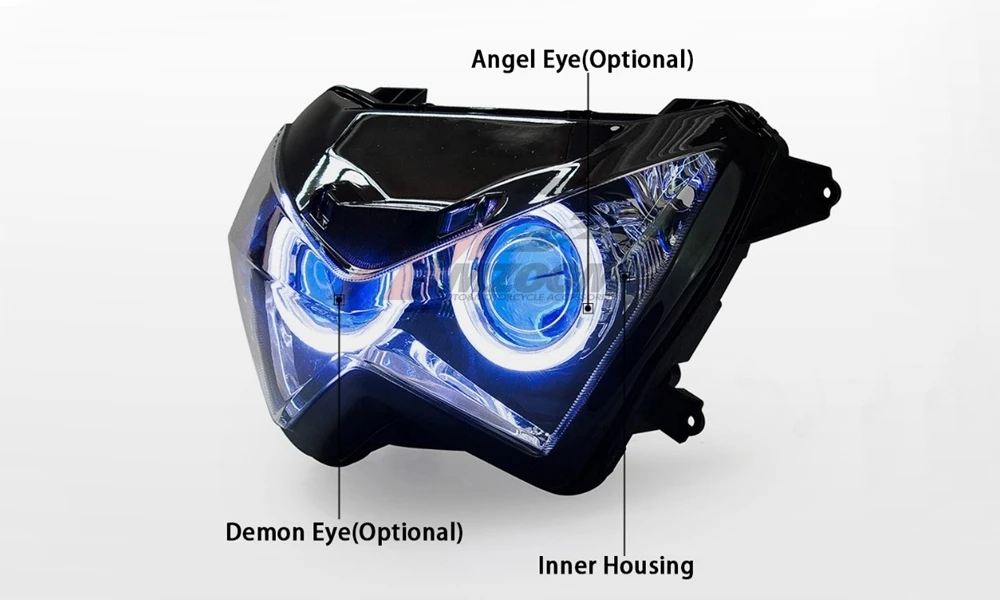 Halo Eye HID проектор на заказ головной светильник в сборе для Kawasaki Z800 z250 2013 синий светильник