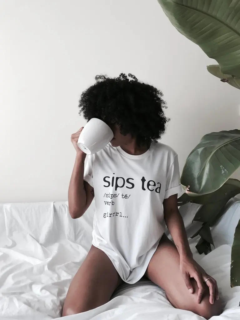 Женская хлопковая Футболка с принтом SIPS TEA повседневная хипстерская футболка